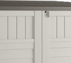 Suncast 3 Pack 34 Cu Ft Capacity Horizontal Outdoor Storage Shed for Garbage Cans, Garden Accessories, Backyard, and Patio Use, Vanilla
