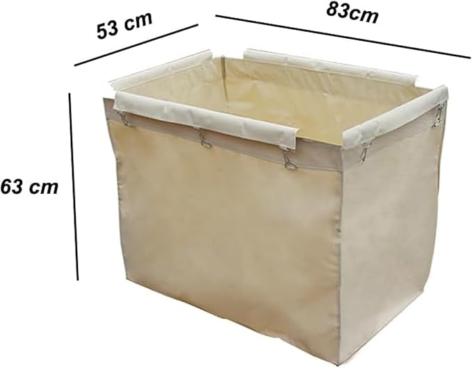 Removable Waterproof Liner Bag for Rolling Laundry Basket, Commercial Laundry Cart Replacement Liner Bag, Detachable Storage Bags(Beige)