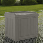 Suncast Outdoor Storage Box - 22 Gallon Stone Gray Resin Outdoor Deck Box with Seat, Weatherproof Patio Storage Bin Container for Keeping Cushions, Tools, & Towels for Pool, Yard, & Garden