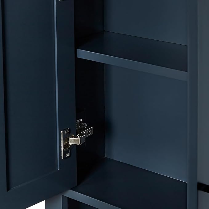 ARIEL Bathroom Wall Cabinet 31" H x 23.1W x 8" D - Open Shelf - Midnight Blue