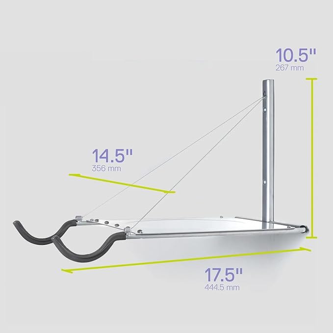 Delta Cycle 2 Bike Rack Garage - Foldable Bicycle Wall Mount Hanger with Storage Shelf Holds Up to 65 lbs