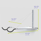 Delta Cycle 2 Bike Rack Garage - Foldable Bicycle Wall Mount Hanger with Storage Shelf Holds Up to 65 lbs