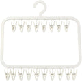 18-Clip Multi-Layer Clothes Drying Rack, BPA-Free ABS Laundry Hanger for Baby Clothes, Socks & Underwear, Heavy Duty Non-Foldable Hanger for Apartment, Nursery & Small Spaces (Off-White)