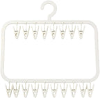 18-Clip Multi-Layer Clothes Drying Rack, BPA-Free ABS Laundry Hanger for Baby Clothes, Socks & Underwear, Heavy Duty Non-Foldable Hanger for Apartment, Nursery & Small Spaces (Off-White)