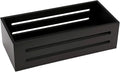 Bathroom Decor Box,Wooden Toilet Tank Topper Basket Tray,Back of Toilet Basket for Paper Storage Bathroom Counter Organizer (Black, Hollowed-Out 15 * 6.1 * 3in)