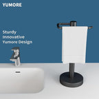 YUMORE Hand Towel Holder Stand Countertop Towel Rack Free Standing Towel Bar Hanger for Bathroom Kitchen Pro Max Matte Black