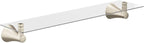 Moen Flara Brushed Nickel Glass Bathroom Vanity Shelf, 21" W x 5.19" D x 3" H, YB0390BN