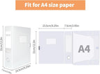 HUA JIE A4 Storage File Boxes Plastic Archives Cases with Lid, File Folder Organizer Document Filing Box for office,31×7.5×23.5 cm, Transparent(Pack of 6)