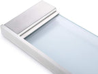 QT Modern Bathroom Glass Shelf - Wall Mounted, Brushed Finish, Made from Stainless Steel, Water and Rust Proof, Easy to Install
