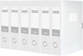 HUA JIE A4 Storage File Boxes Plastic Archives Cases with Lid, File Folder Organizer Document Filing Box for office,31×7.5×23.5 cm, Transparent(Pack of 6)