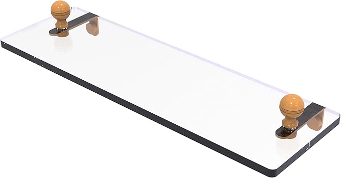 Allied Brass MA-1/16-GLY Mambo 16 Inch Glass Vanity Shelf with Beveled Edges, Golden Yellow