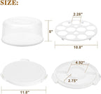 Cake Carrier with Lid and Handle, BPA-Free Cake Containers Cake Stand for 10 inch Cake with 2 Handles Cupcake Carrier - Plastic Cover Two Sided Base for Transport Pie Nuts Fruit Perfect Gifts