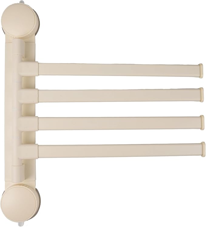 Towel Rack Suction Cup Clothes Drying Rack - Foldable Wall-Mounted Laundry Hanger for Bathroom, Balcony, Kitchen - Space-Saving, No Drilling, Sturdy（White