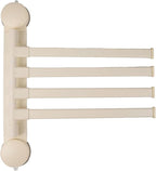 Towel Rack Suction Cup Clothes Drying Rack - Foldable Wall-Mounted Laundry Hanger for Bathroom, Balcony, Kitchen - Space-Saving, No Drilling, Sturdy（White
