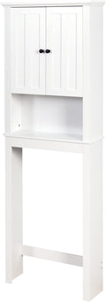 Over The Toilet Storage Cabinet, Storage Cabinet Over Toilet with Door & Adjustable Shelves, Home Space Saver for Bathroom (White)