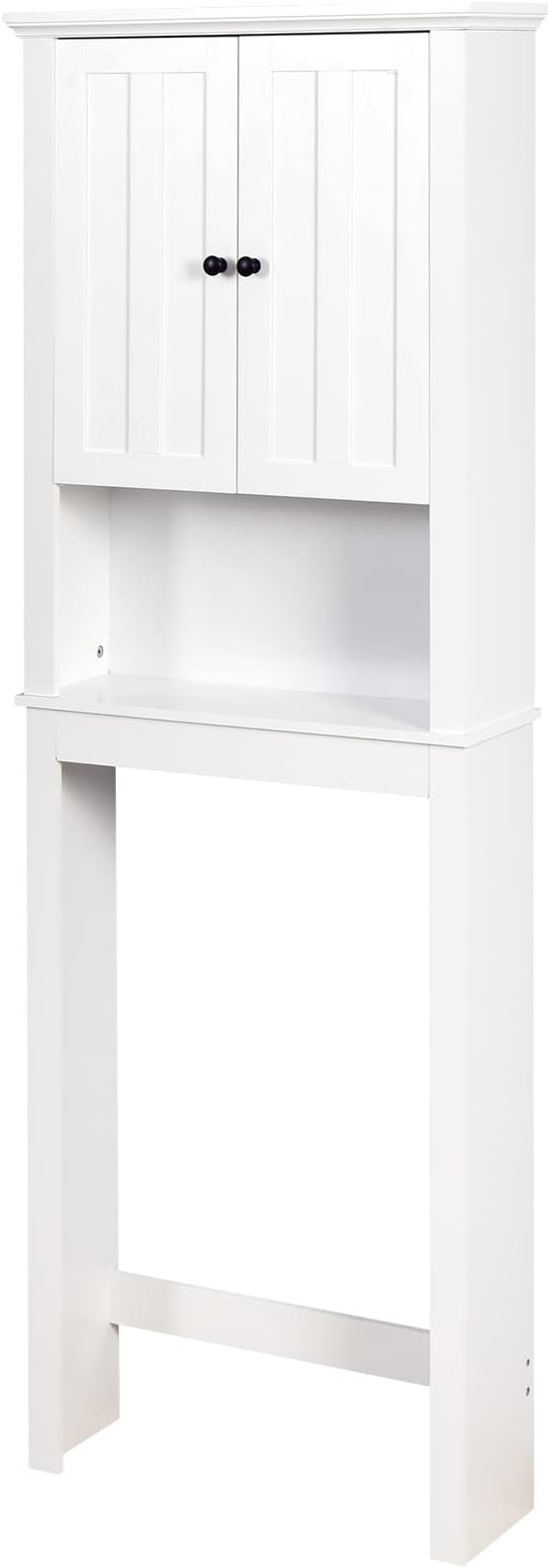 Over The Toilet Storage Cabinet, Storage Cabinet Over Toilet with Door & Adjustable Shelves, Home Space Saver for Bathroom (White)