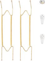 2 Pack Plate Hangers for The Wall, Suitable for 16-20 inch Art Plate, Stainless Steel Invisible Heavy Duty Wire Plate Holder with Wall Hooks, Plate Hangers for Displaying Plates, Platter, Dish, Gold