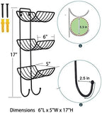 Adhesive Towel Holder for Bathroom Wall Mounted, No Drill Towel Rack Organizer with 2 Hooks for Bath Wall Storage, Black, 2 Pack