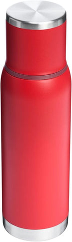 Stanley Adventure-To-Go Vacuum Bottle 1.1 qt | Wide Mouth with Leakproof Cup Lid | Keep Drinks Hot or Cold | Packable for Travel | Insulated Stainless Steel Thermal Bottle | BPA-Free | Chili Red