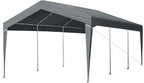 VINGLI 12x20 Carport Canopy with Galvanized Steel Frame, Portable Heavy Duty Garage with Water-Proof Covers for Cars, Boats, Trucks, Dark Gray