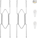 2 Pack Plate Hangers for The Wall, Suitable for 8-10 inch Art Plate, Stainless Steel Invisible Heavy Duty Wire Plate Holder with Wall Hooks, Plate Hangers for Displaying Plates, Platter, Dish, Silver