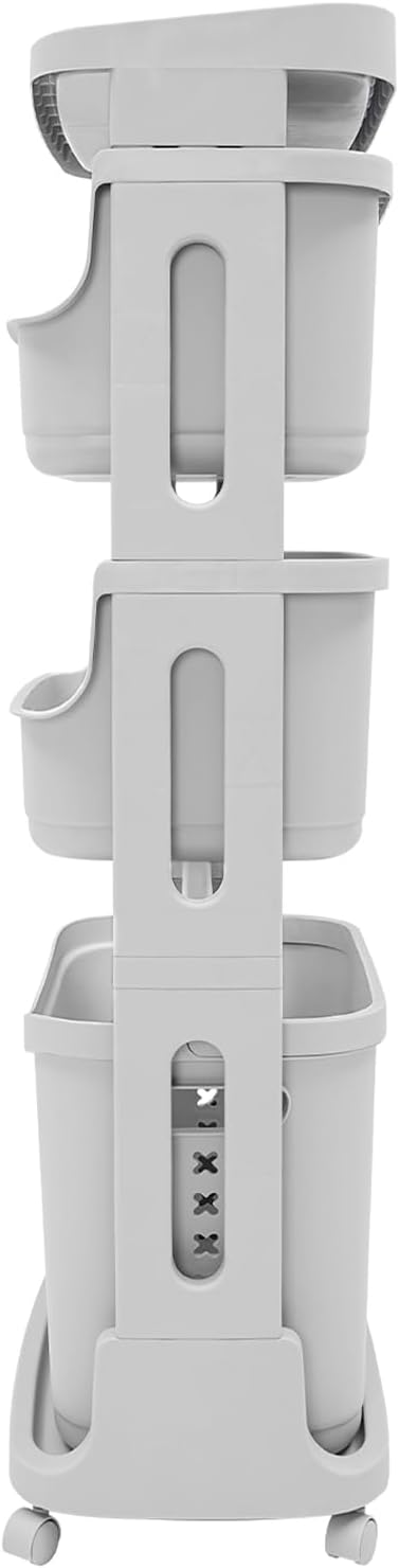 4 Tier Laundry Sorter Vertical Laundry Basket Holder Divided Dirty Clothes Laundry Hamper for Laundry Room, Bedroom, Bathroom (Grey)