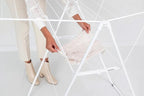 Brabantia HangOn Clothes Drying Rack | 82ft (25m) | White | Large Indoor Clothes Airer Laundry Stand with 2 Fold-Out Wings & Hanger Hooks, Folds Flat | Fits 2 Full Loads
