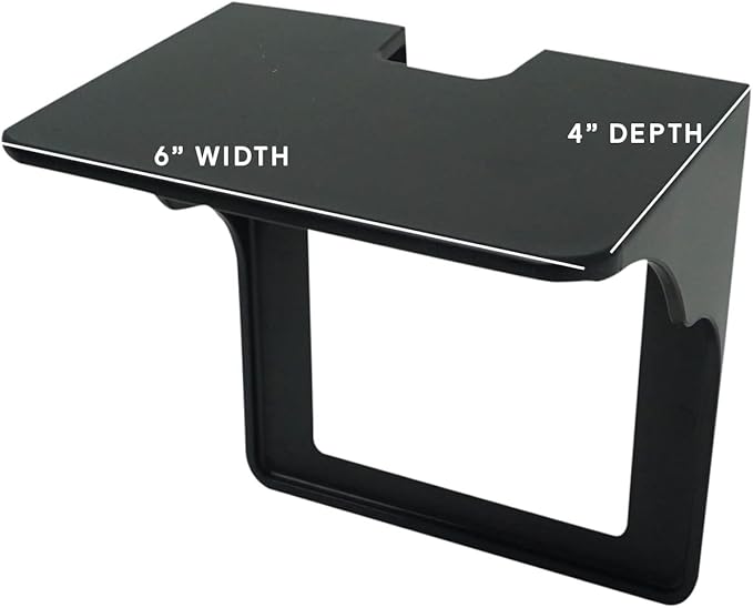 Storage Theory Power Perch Double Wall Outlet Shelf - Declutter & Reclaim Bathroom Counter Space - Alexa Stand, Apple Homepod Shelf, Toothbrush Holders Wall Mounted - Black, 2-Pack