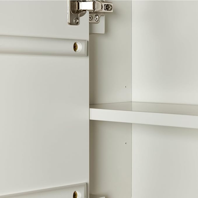 ARIEL Milan Bathroom Wall Cabinet 31" H x 23.1" W x 8" D - Open Shelf - Warm White