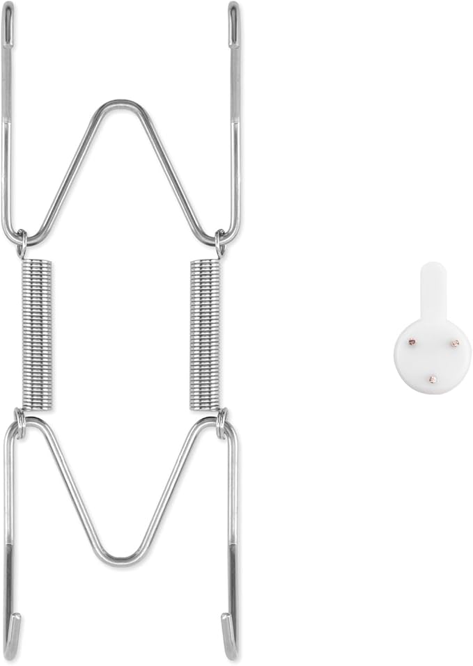 Bilillo Plate Hangers for The Wall, Suitable for 4-5 inch Decorative Plate, Stainless Steel Invisible Heavy Duty Wire Plate Holder with Wall Hooks, Plate Hangers for Displaying Plates, Silver