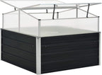 Modern Anthracite Greenhouse with Polycarbonate Panels, Galvanized Steel Frame for Outdoor Herb, Vegetable, and Flower Gardening