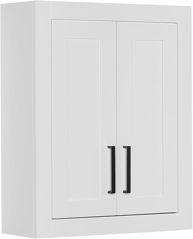 ARIEL Bathroom Wall Cabinet 26" H x 21" W x 8" D - Closed Door - White