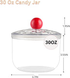 30 Oz Candy Jars with Lids - Clear Plastic Cookie Storage Containers Airtight Apothecary Canisters for Kitchen Home Decorative Pantry Office Party Organize Sugar Tea Coffee Snacks (30 oz)