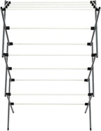 Honey-Can-Do Deluxe Metal Collapsible Clothes Drying Rack, 50 lbs, 29" x 14.2" x 42.1", White & Grey
