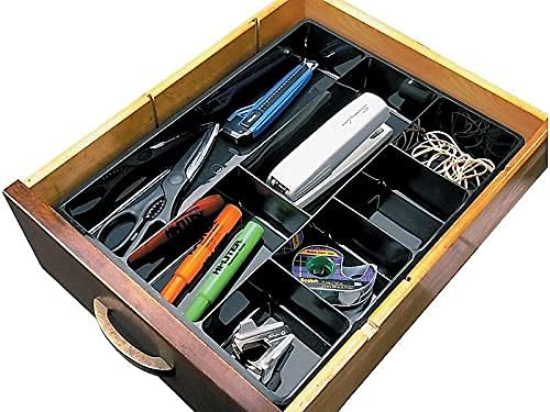 Rubbermaid 11906Ros Extra Deep Desk Drawer Director Tray, Plastic, Black