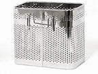 Kitchen Utensils Chopsticks Holder Stainless Steel Perforated Drying Rack Basket with Hooks 2 Divided Compartments Large