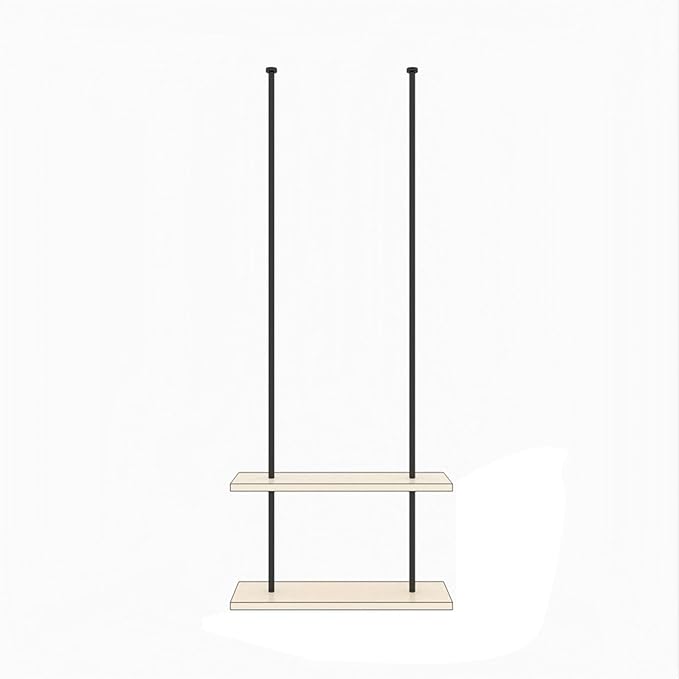 Ceiling Shelf, Ceiling Mount Storage Rack with Wooden Boards Hanging Storage Rack for Display Plants,Wine,Books, Quick Installation (Color : A, Size : 2 Layer)