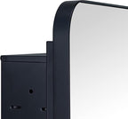 Matt Black Rectangle Recessed Bathroom Medicine Cabinet with Mirror Stainless Steel Metal Framed Rounded Rectangular Bathroom Cabinet with Mirror 24x30''
