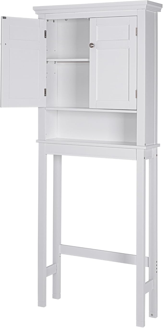Spirich Over The Toilet Storage Cabinet, Bathroom Shelf Over The Toilet, Over Toilet Bathroom Organizer (White)