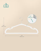 SONGMICS Clothes Hangers 50 Pack, Heavy-Duty Plastic Hangers, Coat Hangers with Wide Shoulder Notches, Pant Bar, 360° Swivel Hook, Space-Saving, 16.4 Inches, for Closet, Cloud White UCRP060W01