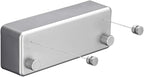 BESy Retractable Clothesline ABS case+Aluminum Dryer with Adjustable Stainless Steel Double Rope String Hotel Style Heavy Duty,Wall Mounted Method, 13.8 Feets,Silver