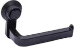 Suction Cup Toilet Paper Holder Wall Mount, Matte Black ABS Tissue Roll Dispenser, No-Drill Self-Adhesive Paper Towel Rack for Bathroom, Kitchen & Laundry Room with Strong Vacuum Grip