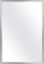 Modern Medicine Cabinet Mirror Storage for Bathroom Bedroom Surface/Recessed Mount with 3 Shelves (16"x26", Brushed Silver)