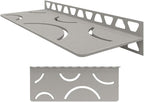 Schluter Rectangular Shelf for Tiled Walls - 4mm Thick, Curve Design, Aluminum Material, Stone Grey Finish - SWS1D6TSSG