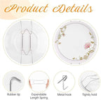 Bilillo 12 Pieces Invisible Heavy Duty Plate Holders, Stainless Steel Plate Hangers for The Wall, Plate Hangers for Display with Wall Hooks, Suitable for 6-8 inch Decorative Plattes and Arts (Silver)