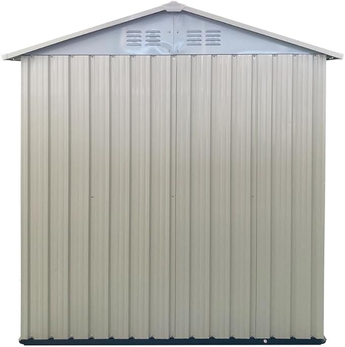 Heavy-Duty Outdoor Garden Shed with Aluminum Alloy Frame, Hinged Door, and Stable Foundation for Secure Storage (5x3 Feet White)