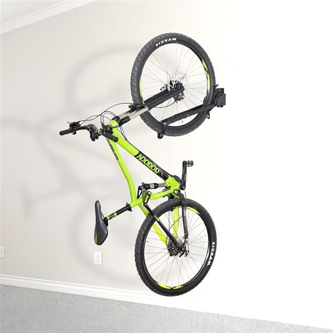 CyclingDeal Swivel Bike Wall Mount Rack - Vertical Adjustable Foldable Bicycle Parking Rack with Wheel Holder - for 20"-29" MTB 700C Road Bikes Home Garage Storage