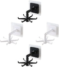 BESTOYARD 4pcs 360° Rotatable Kitchen Utensil Hooks, Under Cabinet Wall Hangers for Hanging Utensils and Masks, Black White, Space-Saving Storage for Home Kitchen Organization