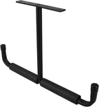 Ceiling Mounted T-shaped Bike and Fishing Rod Holder Garage Storage Rack Black Iron Wall Mount for Kayak and Skateboard Organization