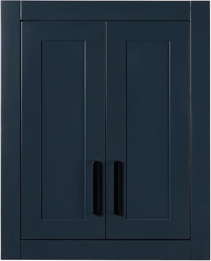 ARIEL Bathroom Wall Cabinet 26" H x 21" W x 8" D - Closed Door - Midnight Blue